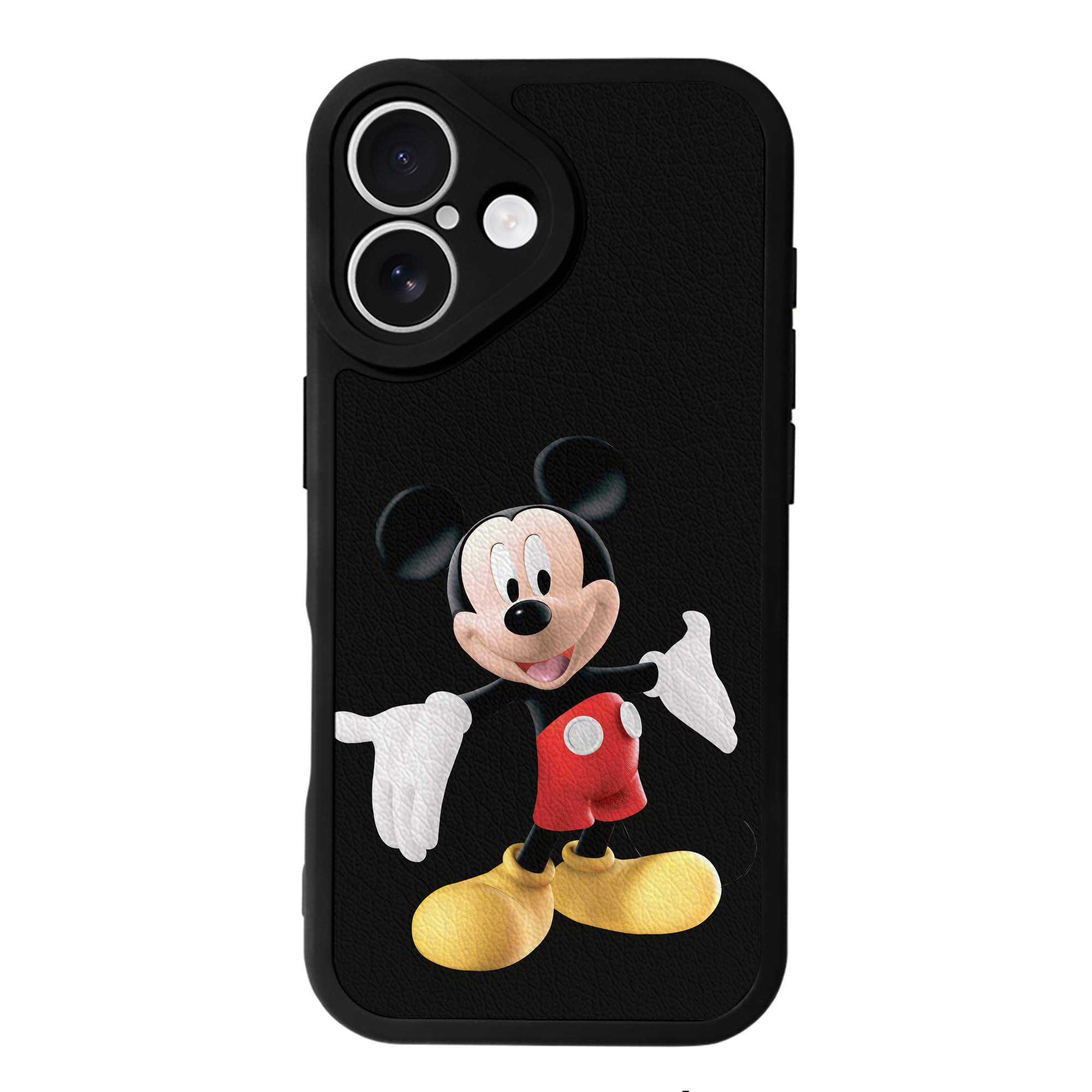 （画像用） ミッキーマウス Mickey Mouse 【iPhone 16シリーズ対応】シリコンスマホケース（レザー調） 材質：シリコン